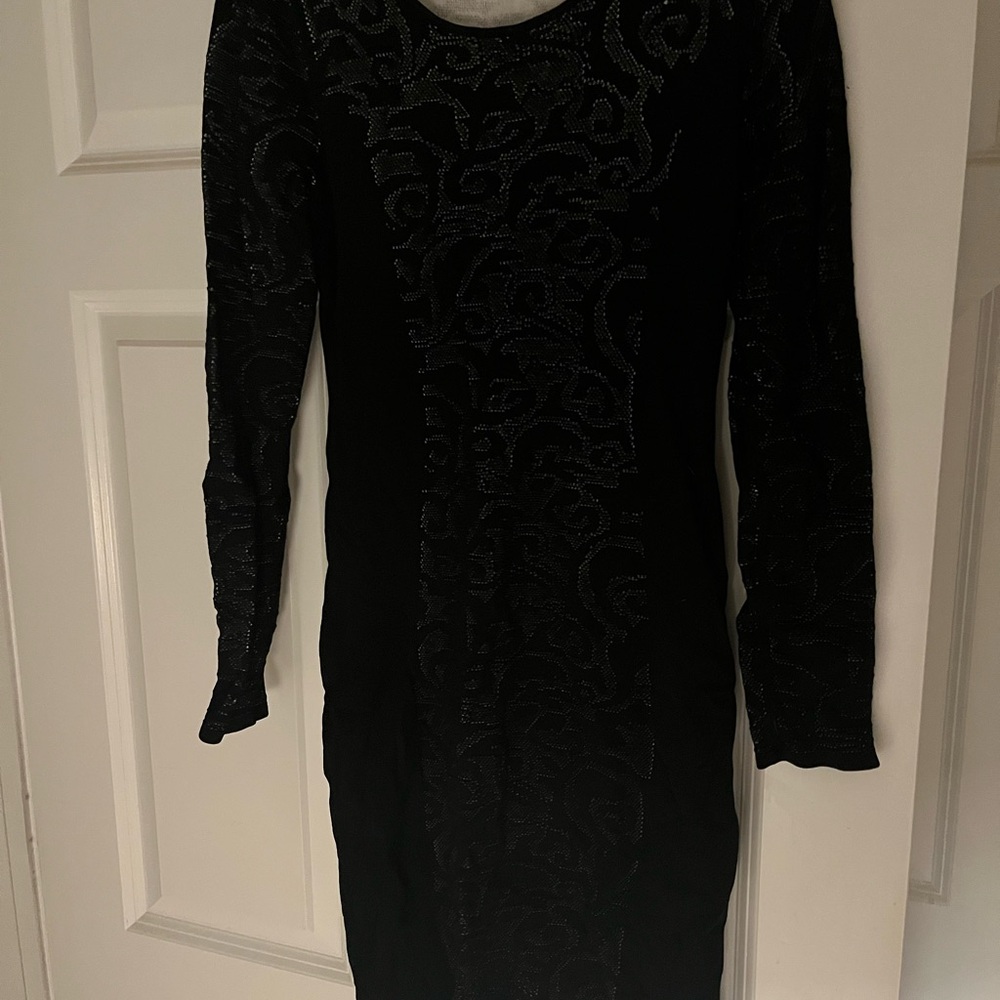 Calvin Klein Black Long Sleeve Bodycon Dress